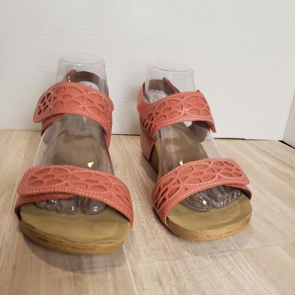 Clarks Alto Anthem Comfort Adjustable Slingback Pink Leather Sandals Size 7.5 - Picture 3 of 8